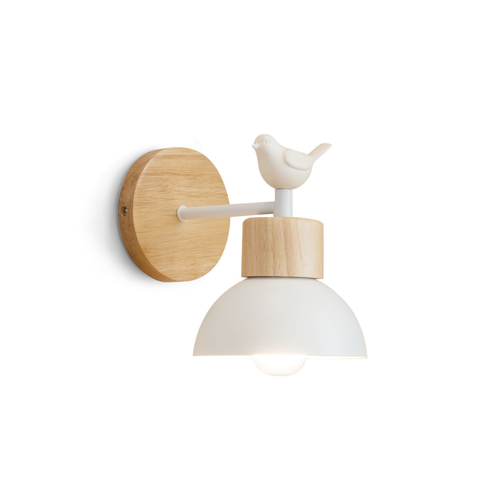Wall Lamp Metal Wood 5.9 in x 7.5 in Indoor Decorative LED Bedside Reading Light | Thomler