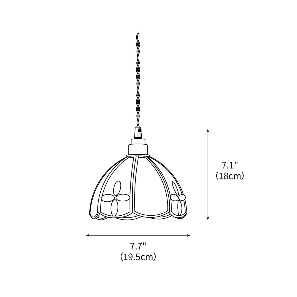 Pendant Light Stained Glass Cone 10.6 in Adjustable Kitchen Dining Room Hanging Lamp | Thomler