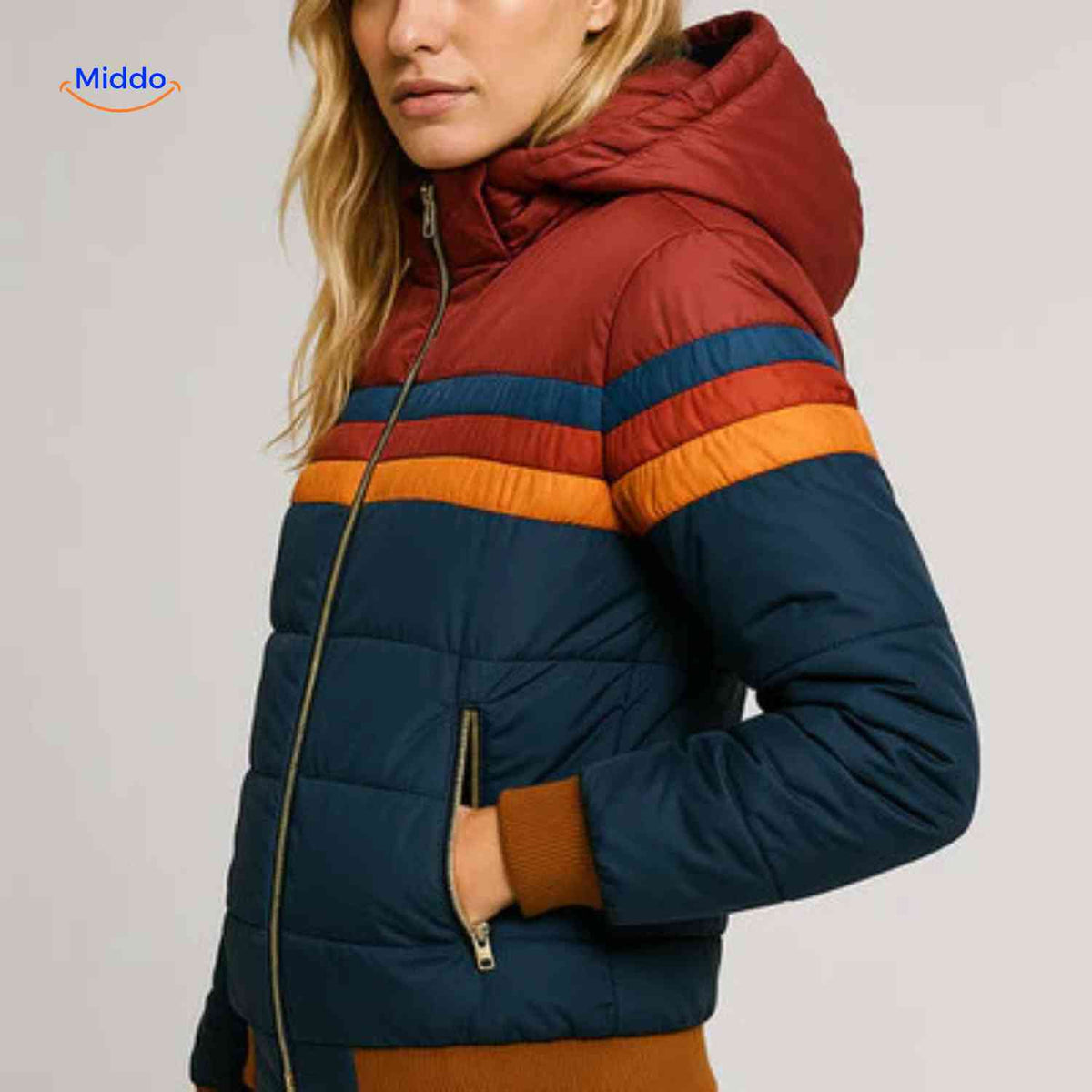 Quilted Hooded Puffer Jacket – Water-Resistant, Cotton-Lined Lightweight Coat for Women | Thomler