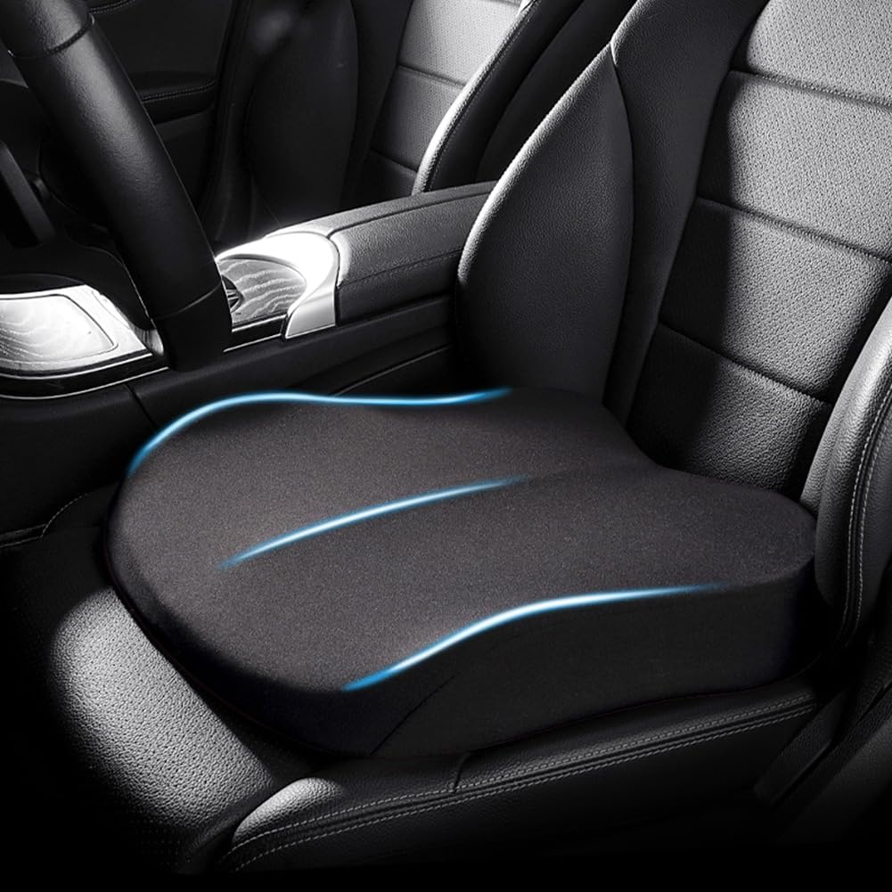 Memory Foam Car Seat Booster Cushion – Elevates Height for Better Road View & Posture Support | Thomler