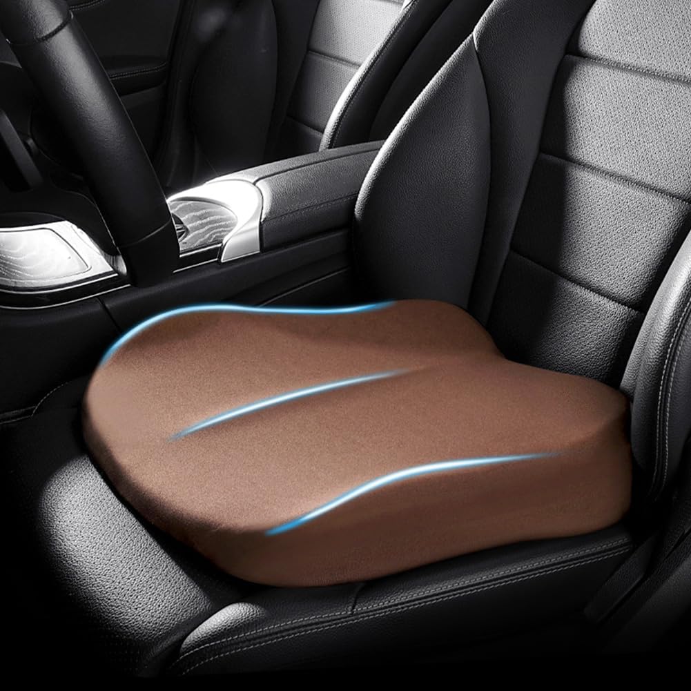 Memory Foam Car Seat Booster Cushion – Elevates Height for Better Road View & Posture Support | Thomler