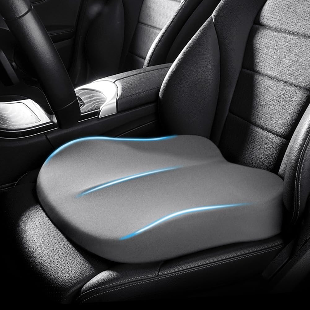 Memory Foam Car Seat Booster Cushion – Elevates Height for Better Road View & Posture Support | Thomler