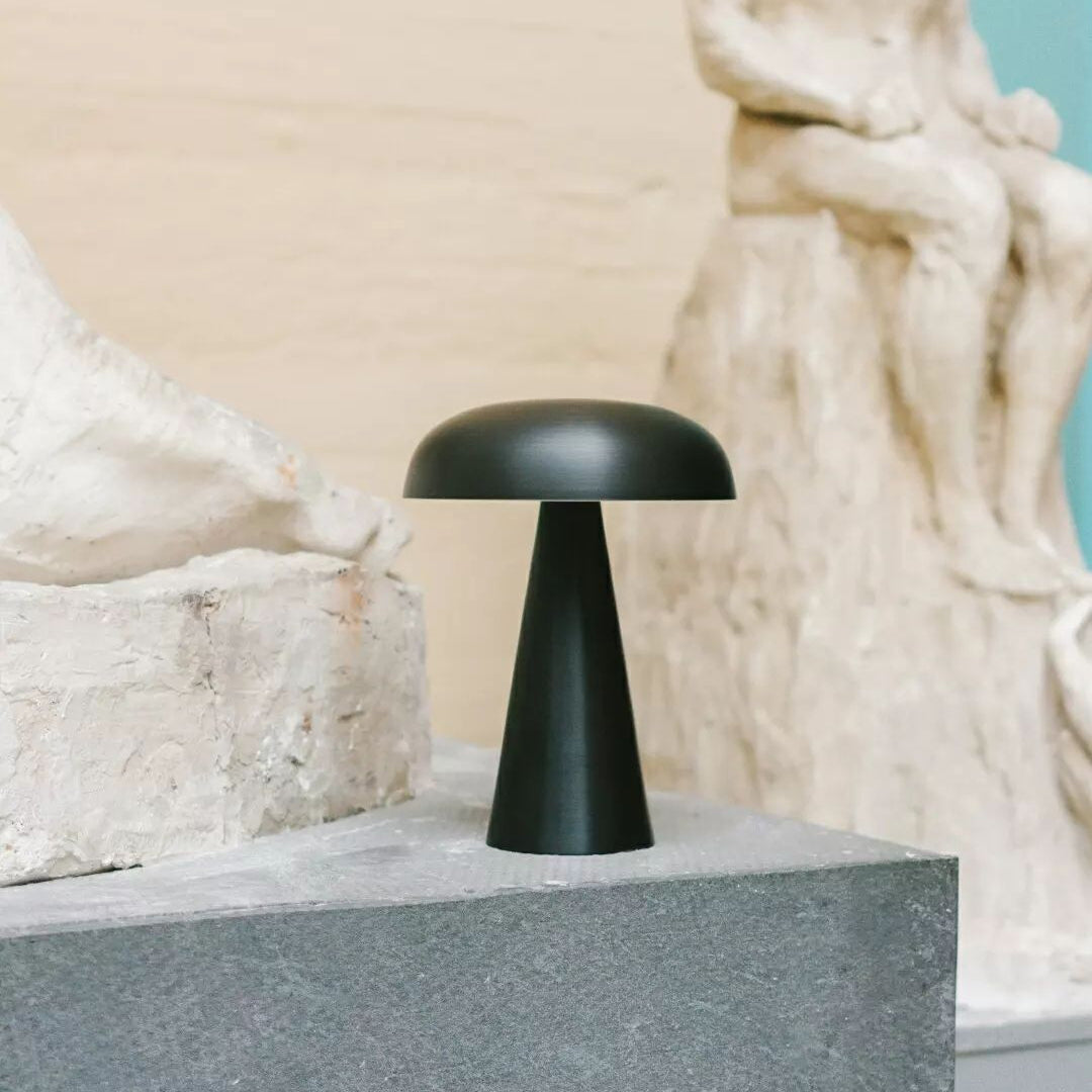 Table Lamp Aluminum 6.1 in x 8.2 in Mushroom Shade Gold Gray Blue Black Red Copper Brown USB Desk Light | Thomler