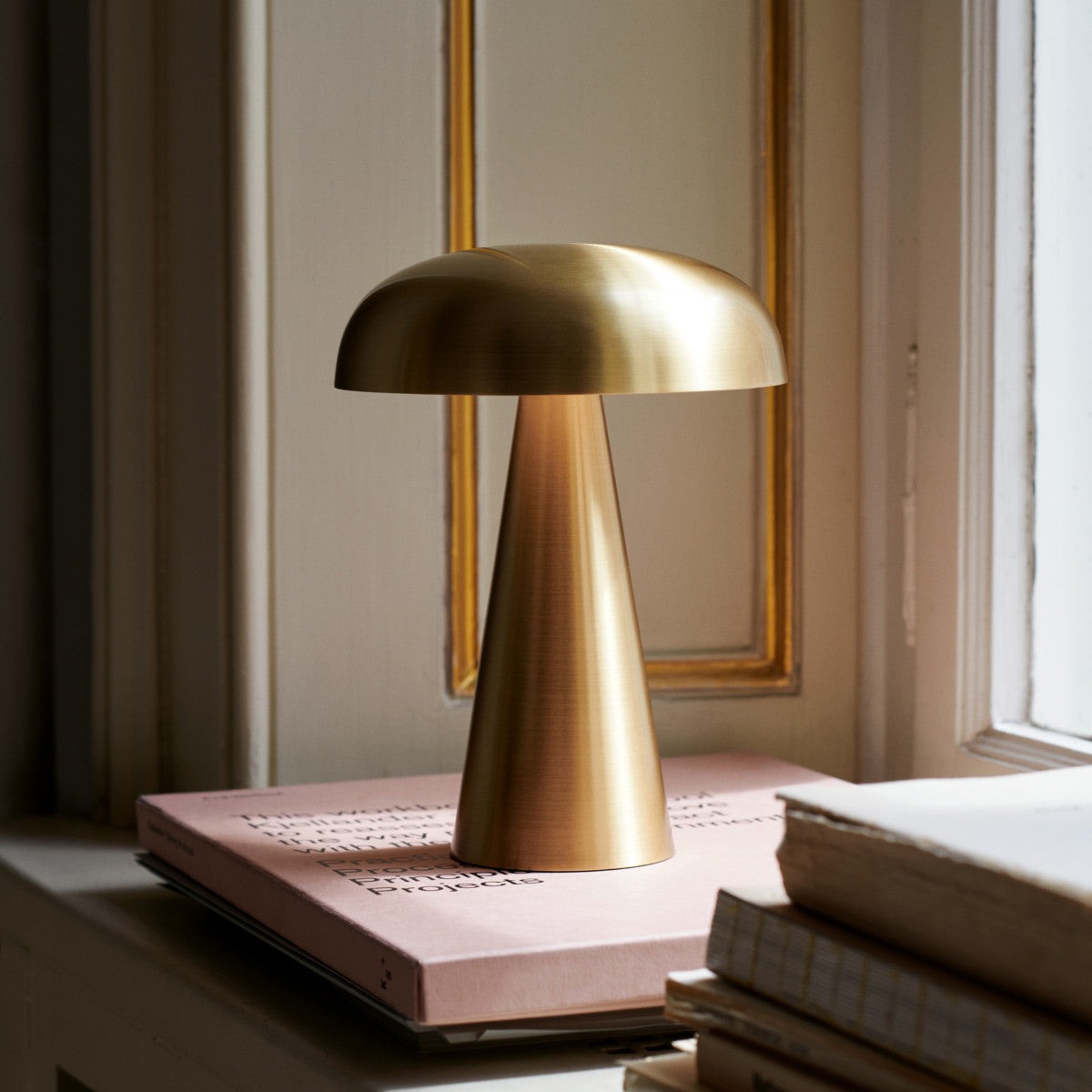 Table Lamp Aluminum 6.1 in x 8.2 in Mushroom Shade Gold Gray Blue Black Red Copper Brown USB Desk Light | Thomler