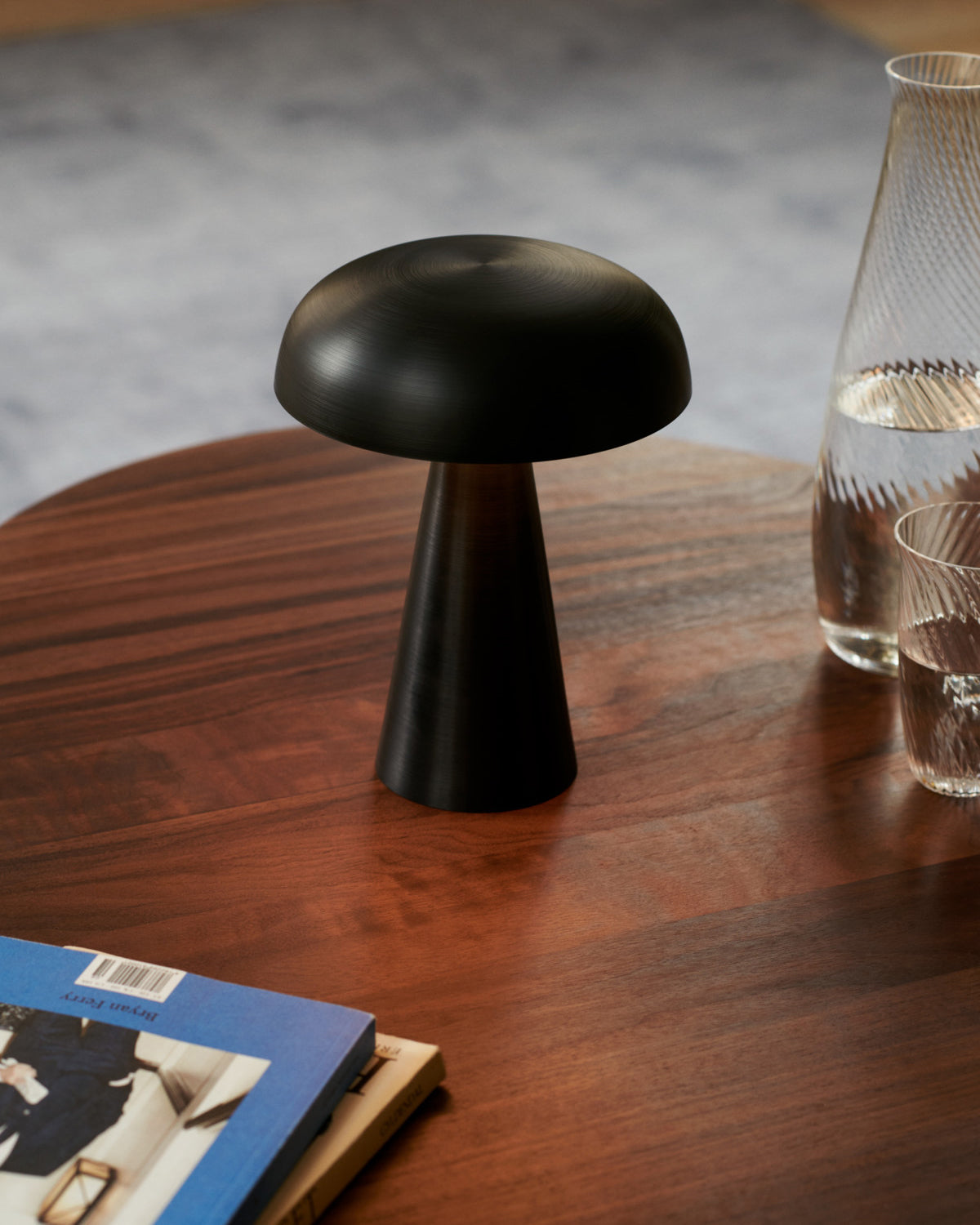 Table Lamp Aluminum 6.1 in x 8.2 in Mushroom Shade Gold Gray Blue Black Red Copper Brown USB Desk Light | Thomler