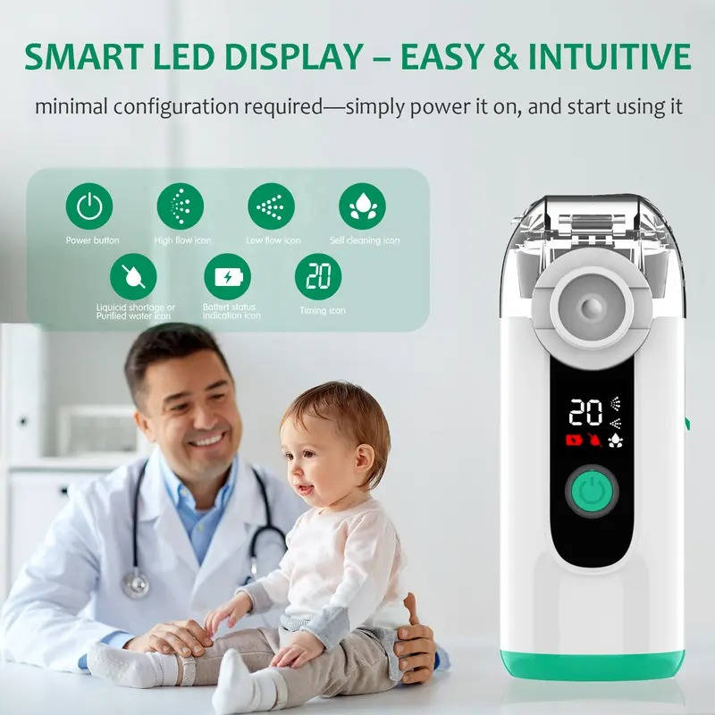 Handheld Steam Nebulizer for Respiratory Relief – USB Powered Personal Breathing Device with Ultra-Fine Vapor Output & Timer Modes | Thomler
