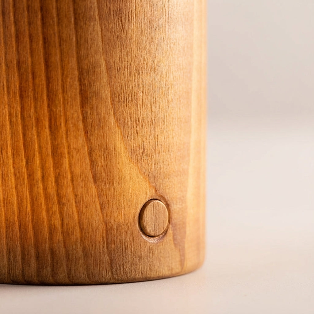 Table Lamp Wood Look Rechargeable LED Natural Bedroom Bedside Touch Dimmable Cordless Ambient Night Light Japandi Scandinavian Decor | Thomler