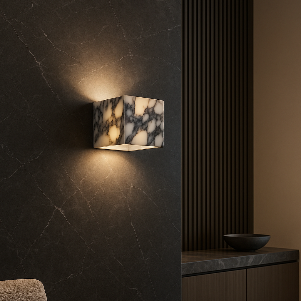G9 LED Stone Wall Sconce – Cube & Rectangle Designs for Hallway, Bedroom & Living Room | Thomler