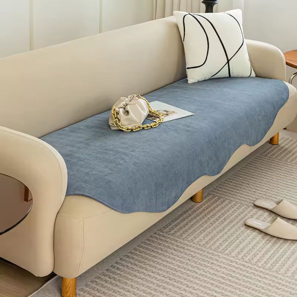 Quilted Microfiber Couch Cover – Non-Slip Protector for Sofas – Year-Round Furniture Shield in Solid Colors | Thomler