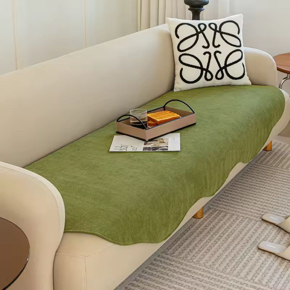 Quilted Microfiber Couch Cover – Non-Slip Protector for Sofas – Year-Round Furniture Shield in Solid Colors | Thomler