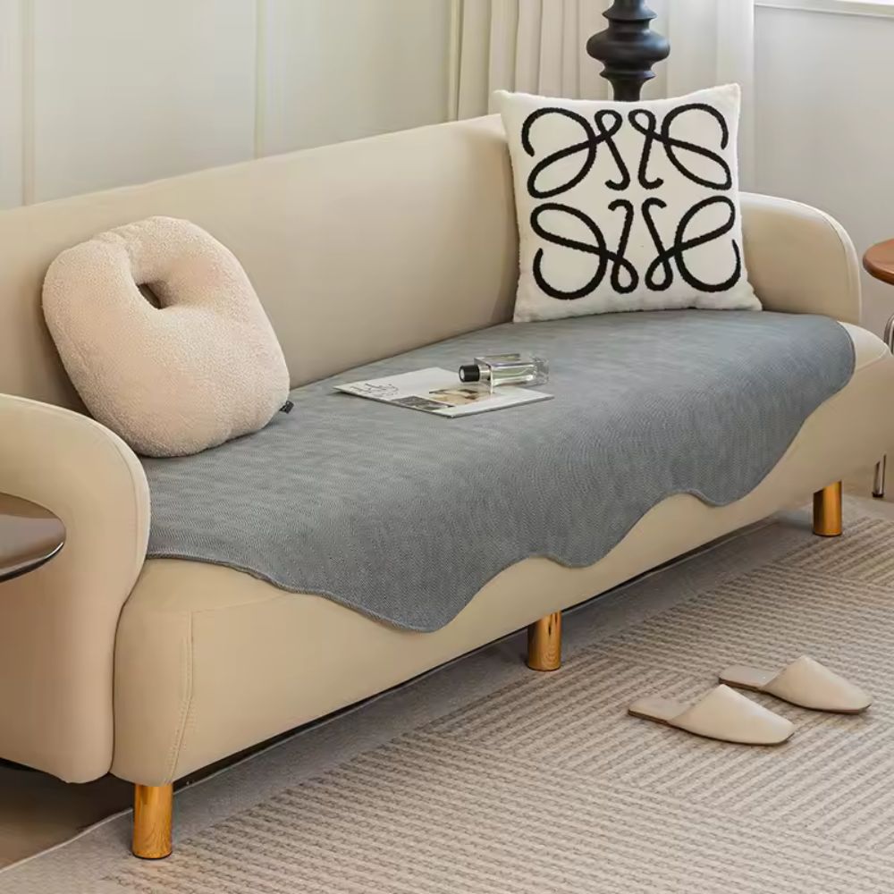 Quilted Microfiber Couch Cover – Non-Slip Protector for Sofas – Year-Round Furniture Shield in Solid Colors | Thomler