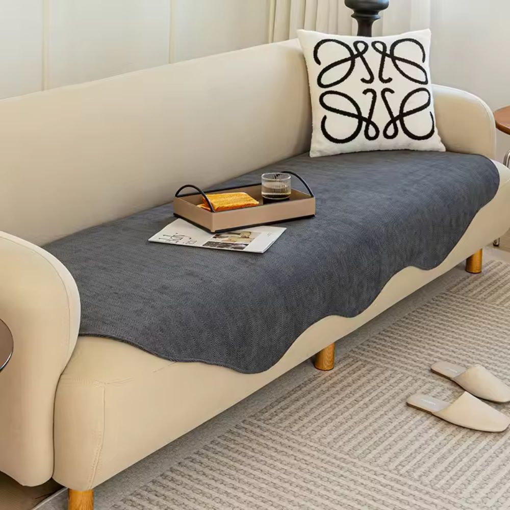 Quilted Microfiber Couch Cover – Non-Slip Protector for Sofas – Year-Round Furniture Shield in Solid Colors | Thomler