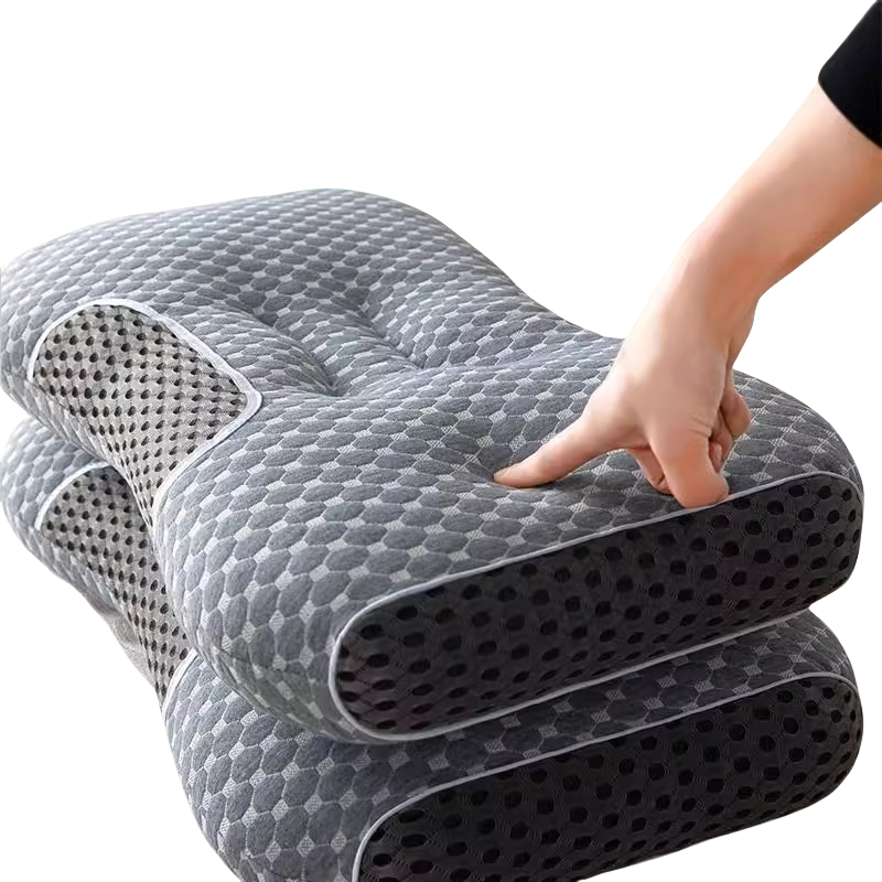 Contour Memory Foam Pillow for Neck Pain Relief – Ergonomic Sleep Support with Breathable Honeycomb Mesh for Side & Back Sleepers | Thomler