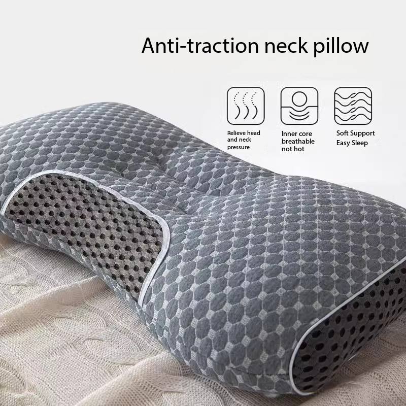 Contour Memory Foam Pillow for Neck Pain Relief – Ergonomic Sleep Support with Breathable Honeycomb Mesh for Side & Back Sleepers | Thomler