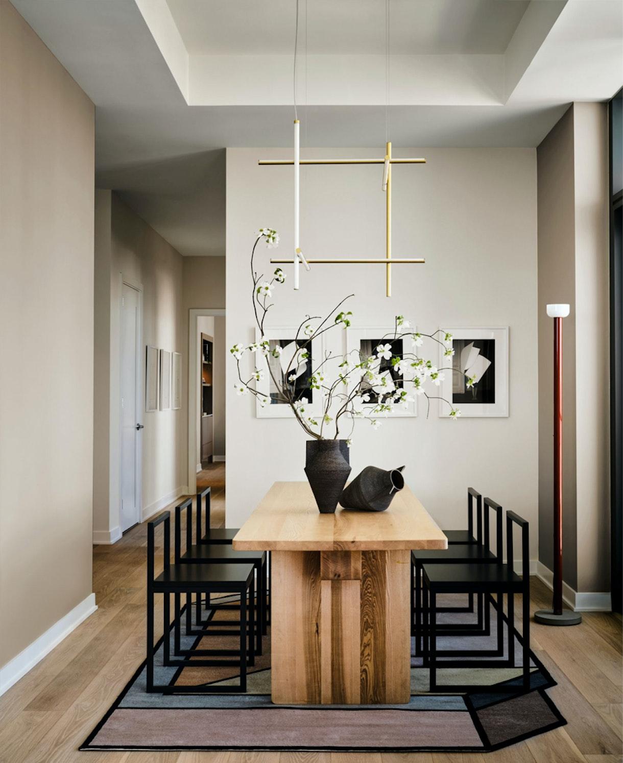 Pendant Light Aluminium Integrated LED 175.0 cm Black Modern Dining Room Linear Chandelier Modular Ceiling Lighting | Thomler