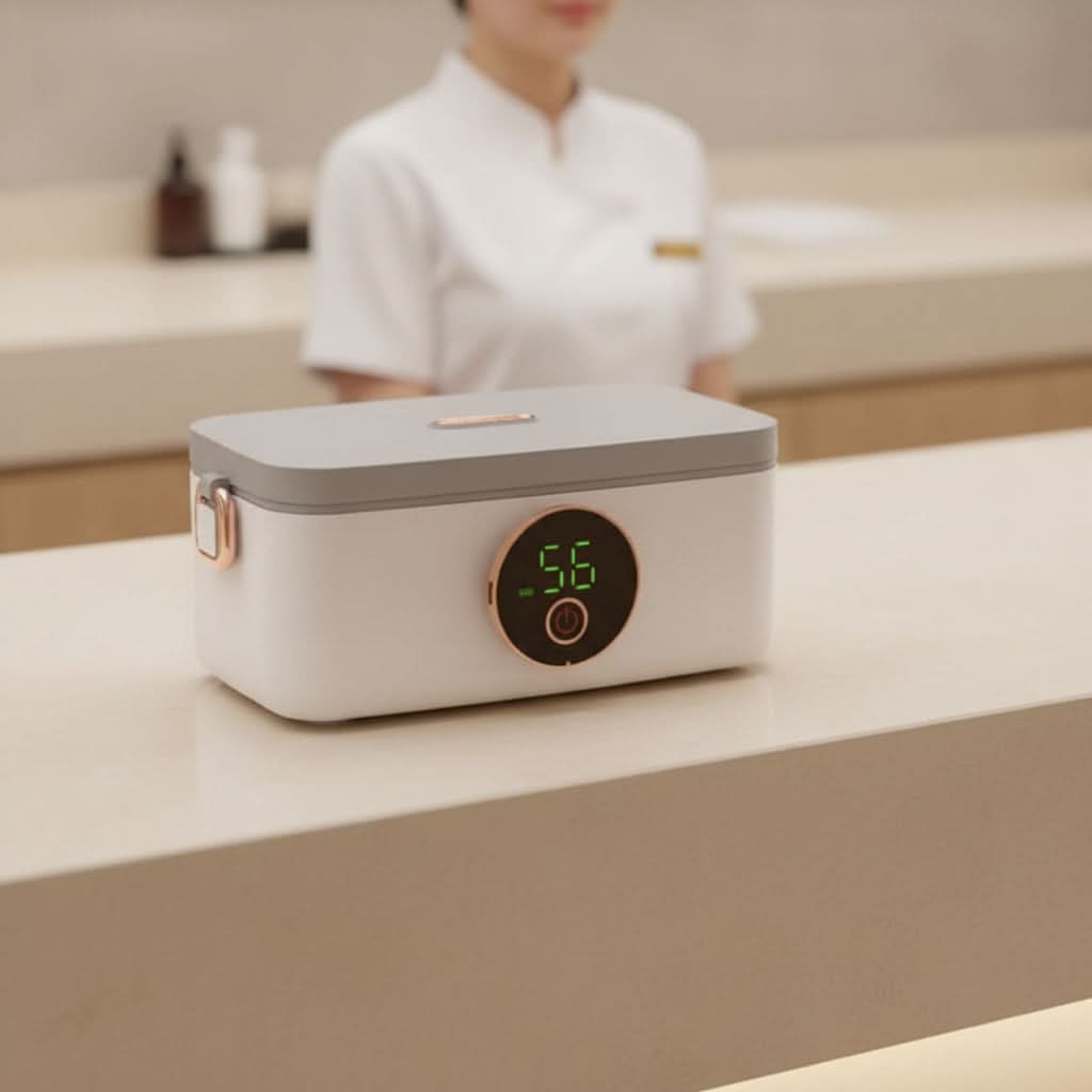 Battery-Powered Food Warmer with 5 Temp Settings – 34 oz Stainless Steel Container for Hot Lunches On The Go | Thomler