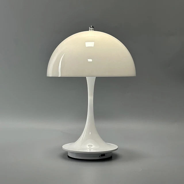 Battery-Powered Mushroom Accent Lamp with Integrated 3W LED | Wireless Tabletop Lighting for Patio Living Room Balcony | Portable Indoor | Thomler