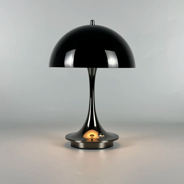 Battery-Powered Mushroom Accent Lamp with Integrated 3W LED | Wireless Tabletop Lighting for Patio Living Room Balcony | Portable Indoor | Thomler
