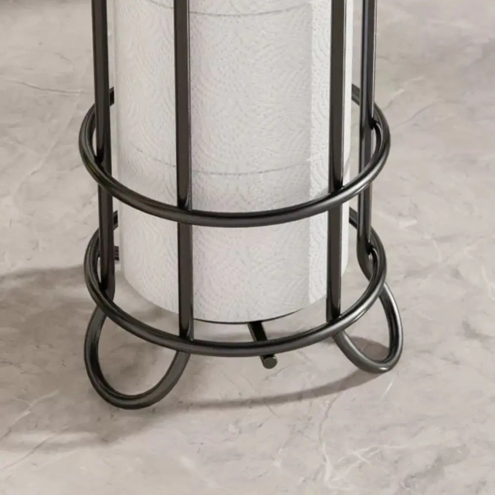 Freestanding Toilet Paper Holder Stand – Vertical Chrome Bathroom Storage Organizer for Spare Rolls | Modern Space-Saving Design | Thomler