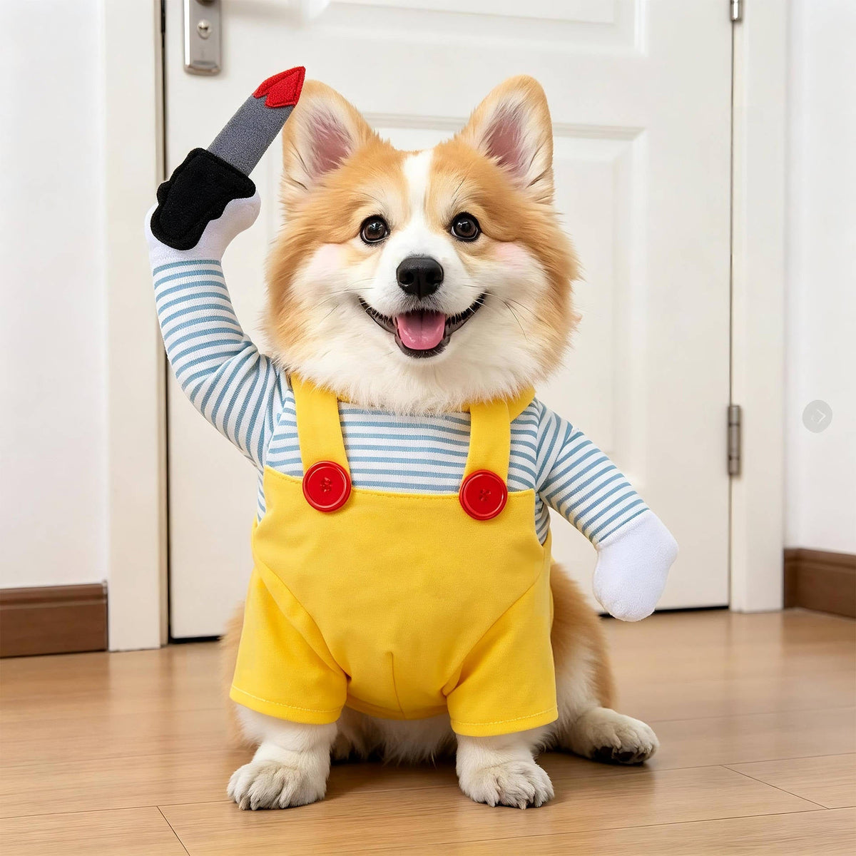 Pet Costume with Padded Fake Arms – 3D Walking Illusion for Dogs & Cats – Halloween Party Outfit | Thomler