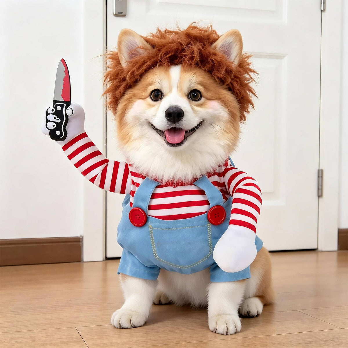 Pet Costume with Padded Fake Arms – 3D Walking Illusion for Dogs & Cats – Halloween Party Outfit | Thomler