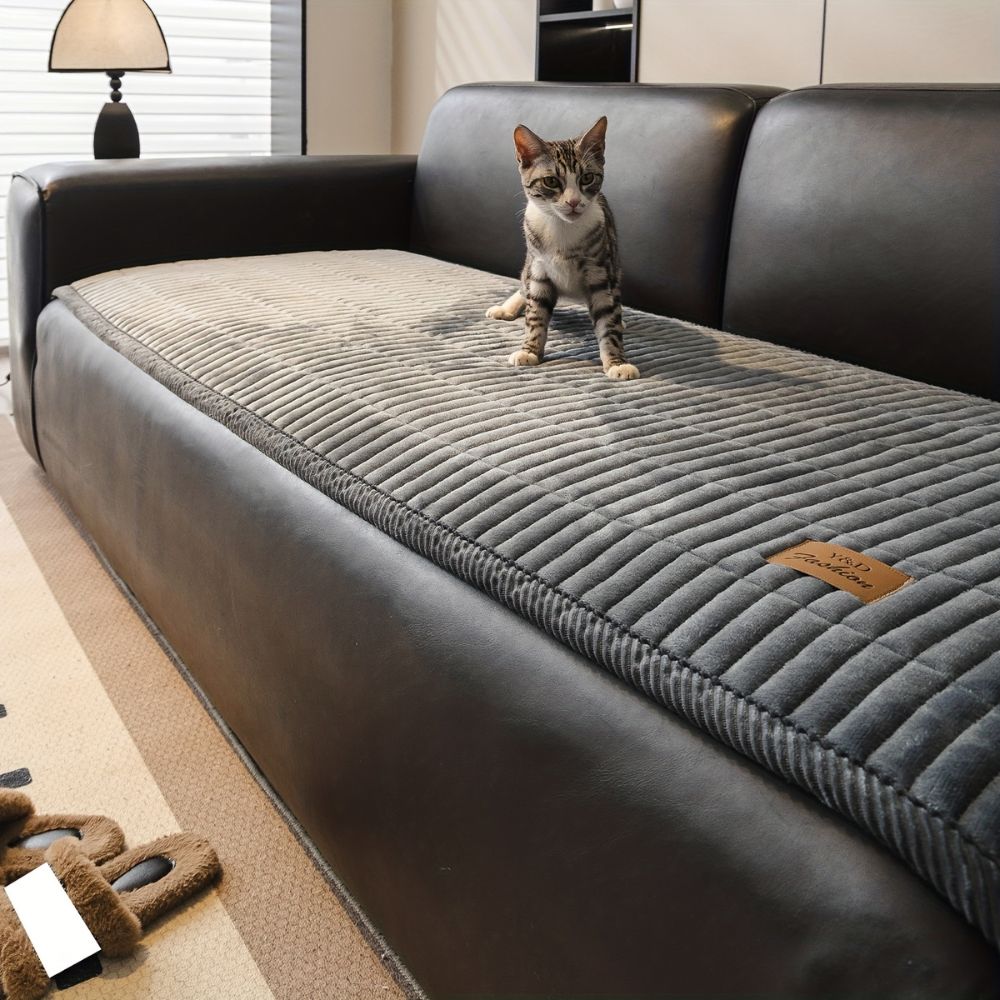 Quilted Sofa Cushion Protector – Microfiber Couch Seat Cover for Pet Hair Protection & Daily Wear, Machine Washable Furniture Shield for | Thomler