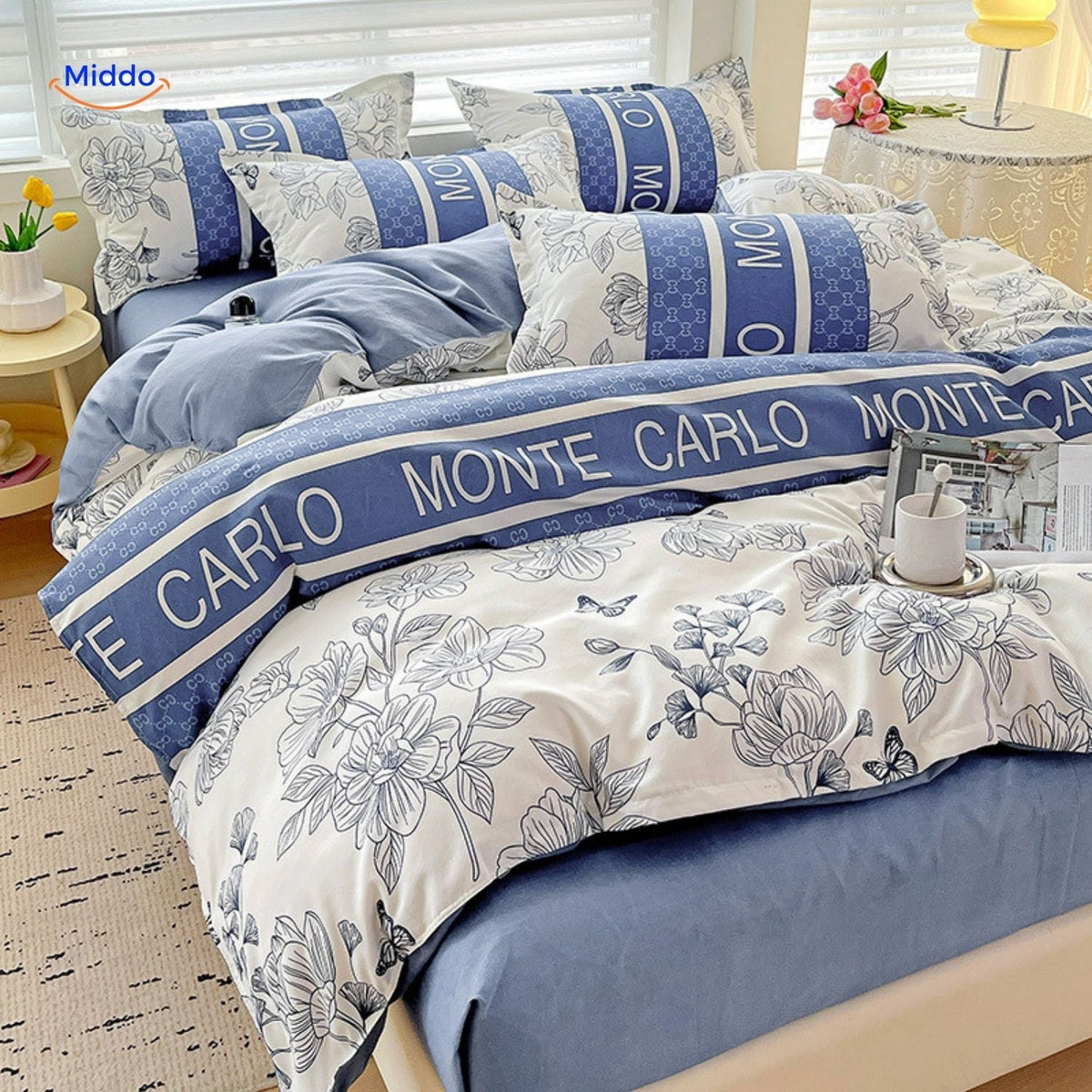 Pure Cotton 4-Piece Bedding Set for Mom & Baby – Soft, Breathable & Hypoallergenic | Thomler