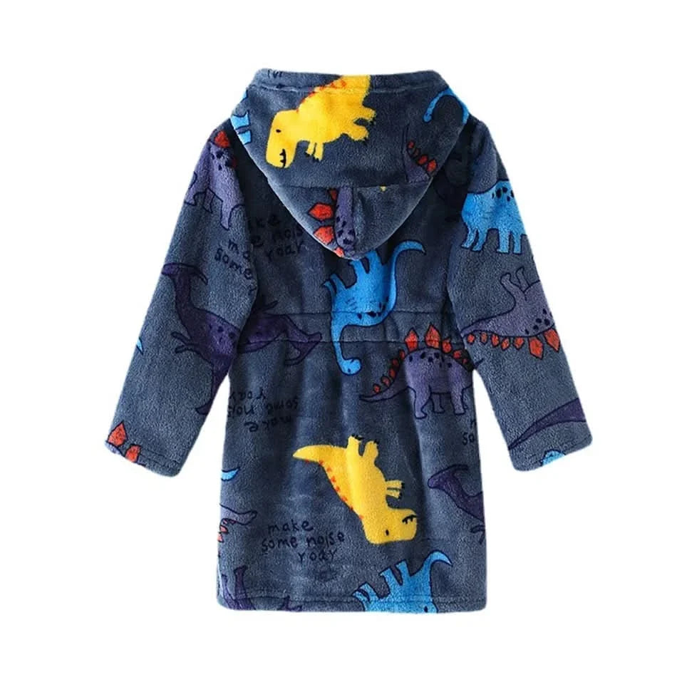 Kids' Hooded Robe – Plush Fleece Wrap with Fun Character Graphics for Boys & Girls | Thomler