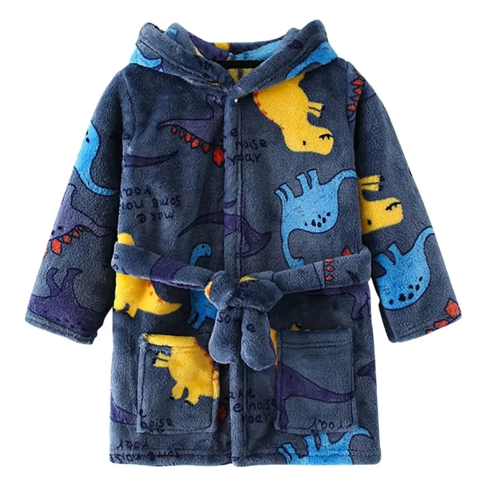 Kids' Hooded Robe – Plush Fleece Wrap with Fun Character Graphics for Boys & Girls | Thomler
