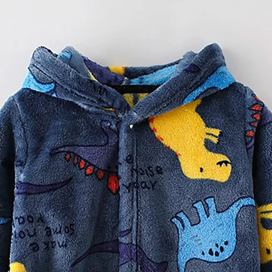 Kids' Hooded Robe – Plush Fleece Wrap with Fun Character Graphics for Boys & Girls | Thomler