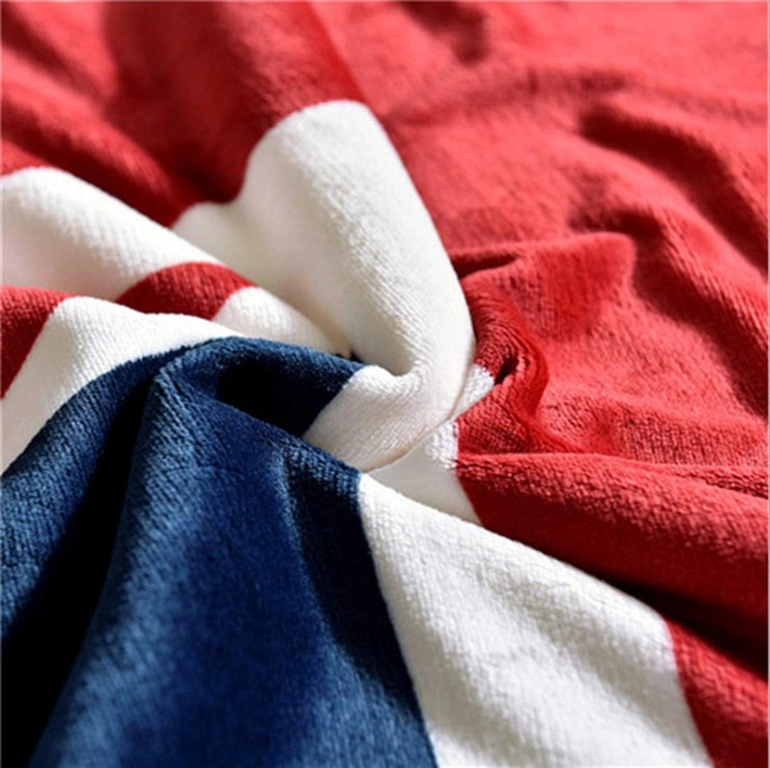 Stars and Stripes Throw Blanket with Sherpa Fleece Reverse – Microfiber Velvet Polyester for Couch, Bed & Camping | Thomler