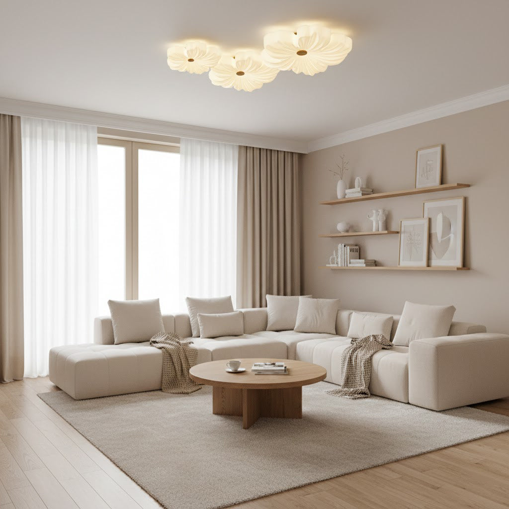 Ceiling Lamp Metal Acrylic 13 in White Indoor Modern Home Lighting Fixture LED | Thomler