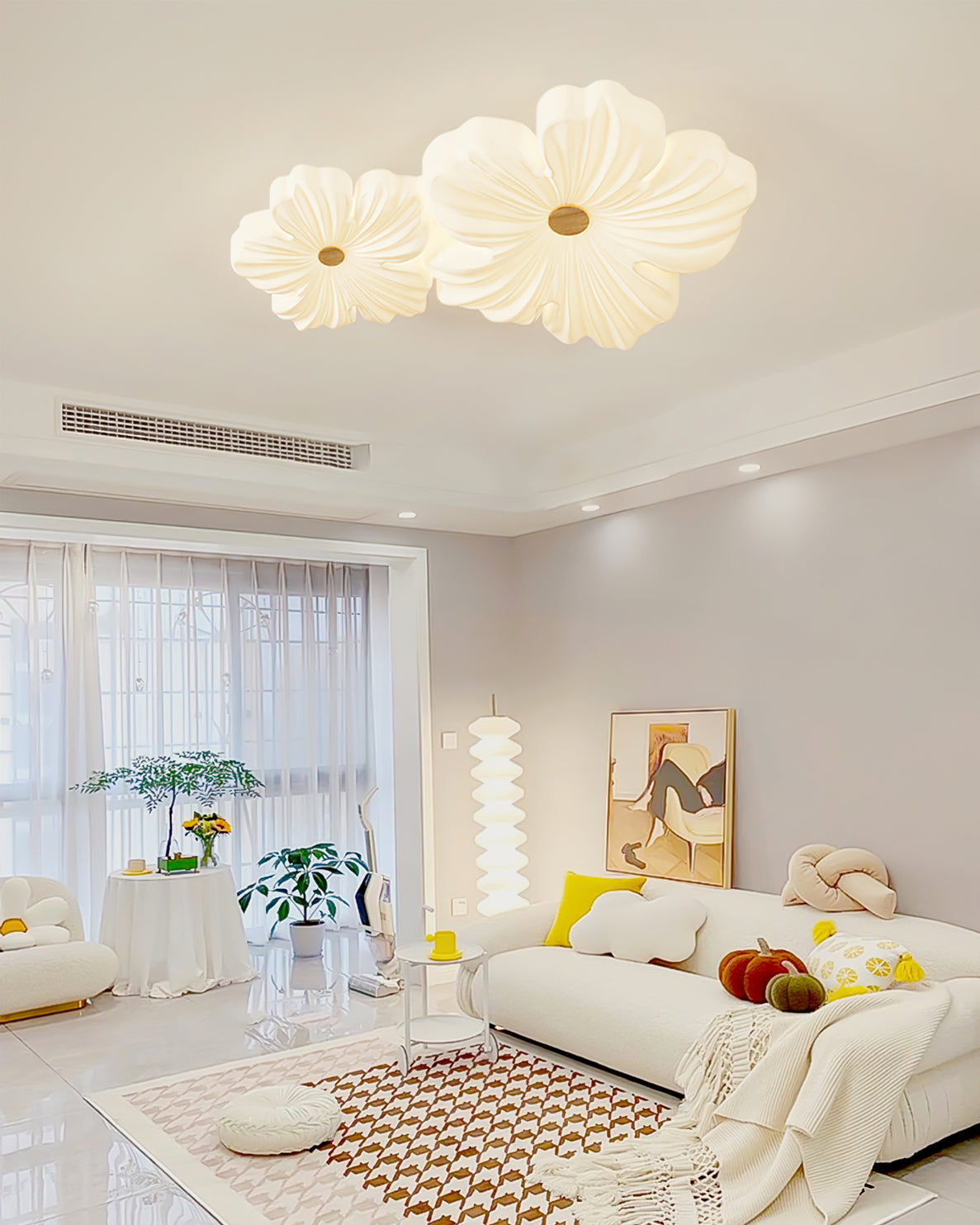 Ceiling Lamp Metal Acrylic 13 in White Indoor Modern Home Lighting Fixture LED | Thomler