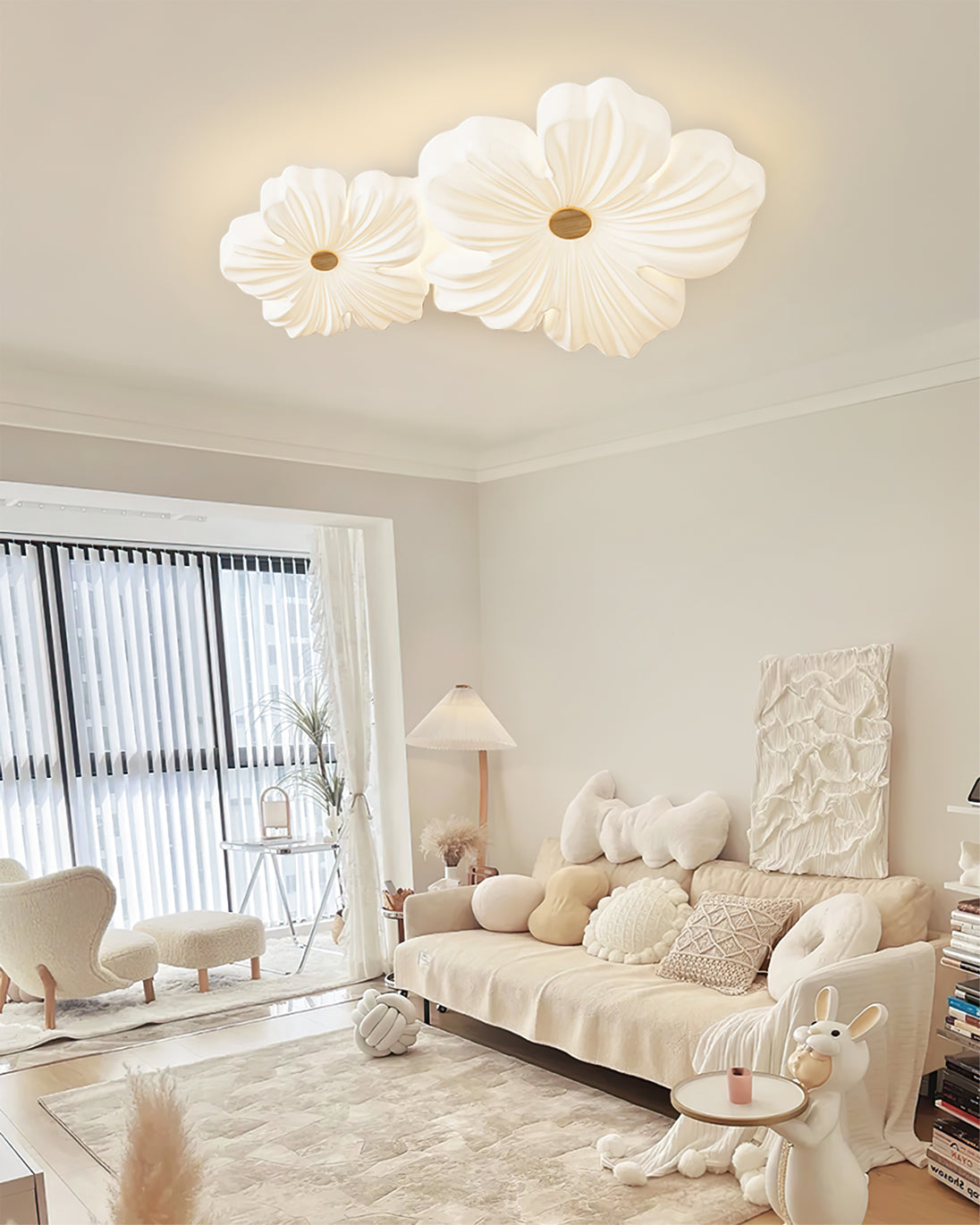 Ceiling Lamp Metal Acrylic 13 in White Indoor Modern Home Lighting Fixture LED | Thomler