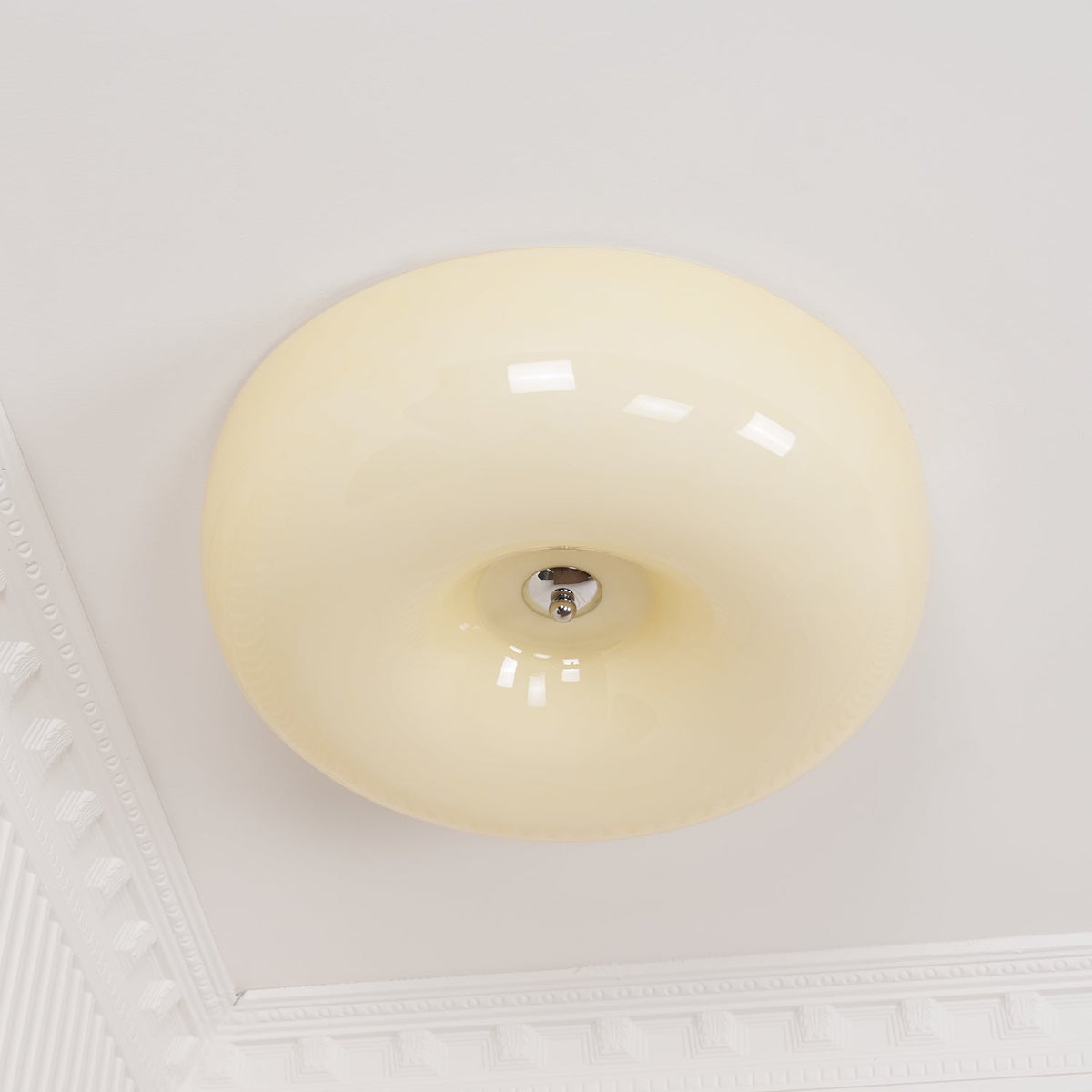 Modern Round Flush Mount LED Overhead Light Fixture Glass Dome for Kitchen Bedroom Living Room Dining Room Hallway Entryway Bathroom | Thomler