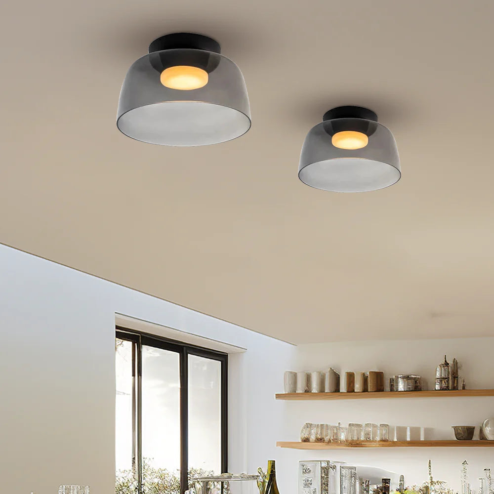 Layered Glass Ceiling Light Modern Multi-Tier Flush Mount Fixture with LED Hardwired for Kitchen Dining Room Bedroom Living Room | Thomler
