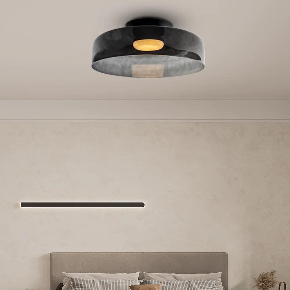 Layered Glass Ceiling Light Modern Multi-Tier Flush Mount Fixture with LED Hardwired for Kitchen Dining Room Bedroom Living Room | Thomler