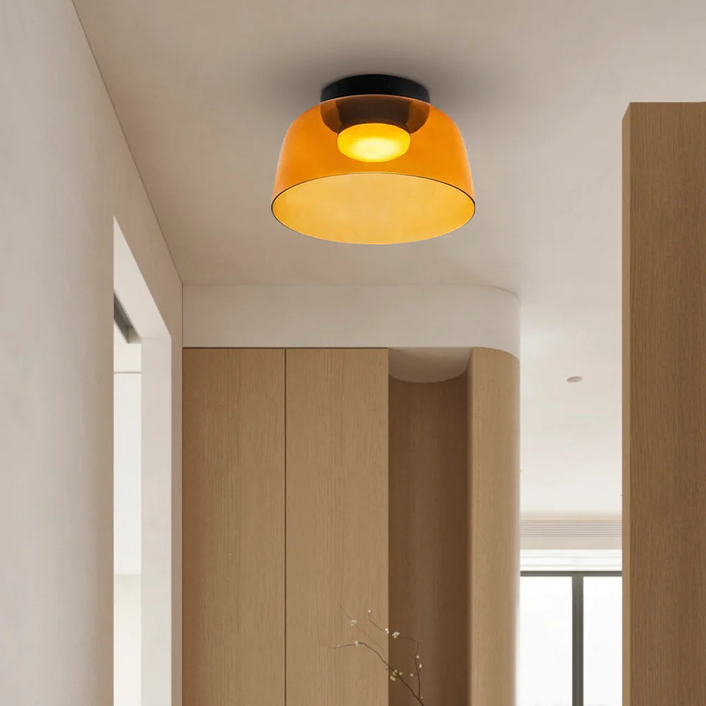 Layered Glass Ceiling Light Modern Multi-Tier Flush Mount Fixture with LED Hardwired for Kitchen Dining Room Bedroom Living Room | Thomler
