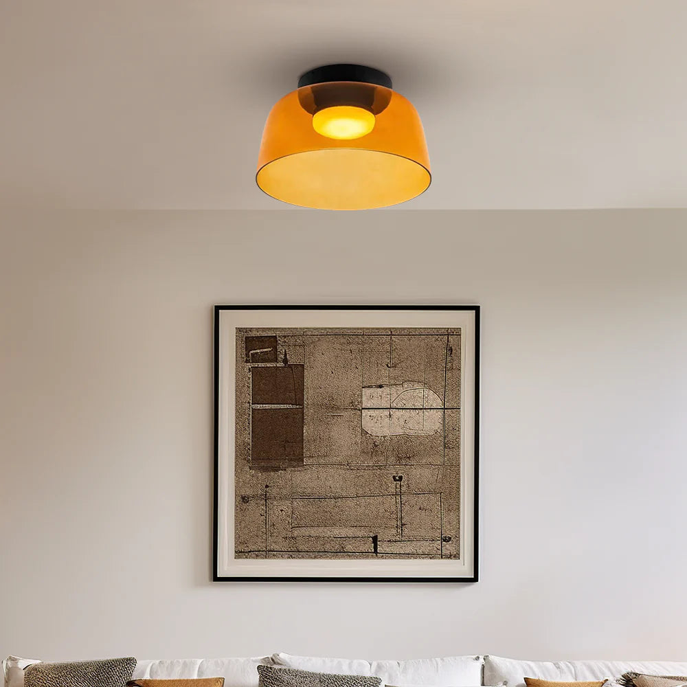 Layered Glass Ceiling Light Modern Multi-Tier Flush Mount Fixture with LED Hardwired for Kitchen Dining Room Bedroom Living Room | Thomler