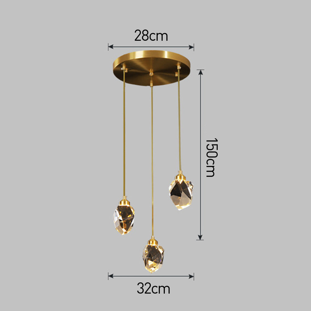 Pendant Light Glass Metal Adjustable Gold Dining Room Kitchen Island Hanging Ceiling Lamp Modern Teardrop Lighting | Thomler