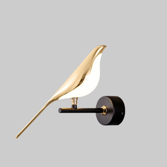 Wall Lamp Metal LED 38.0 cm Gold Living Room Bedroom Bird Design Adjustable Magnetic Accent Light | Thomler