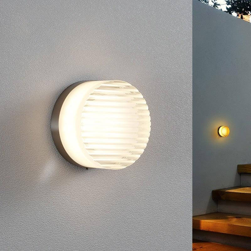 Wall Sconce Metal 3W 5.3 in Ambient Indoor Outdoor Lighting Ripple Design White Amber Grey | Thomler