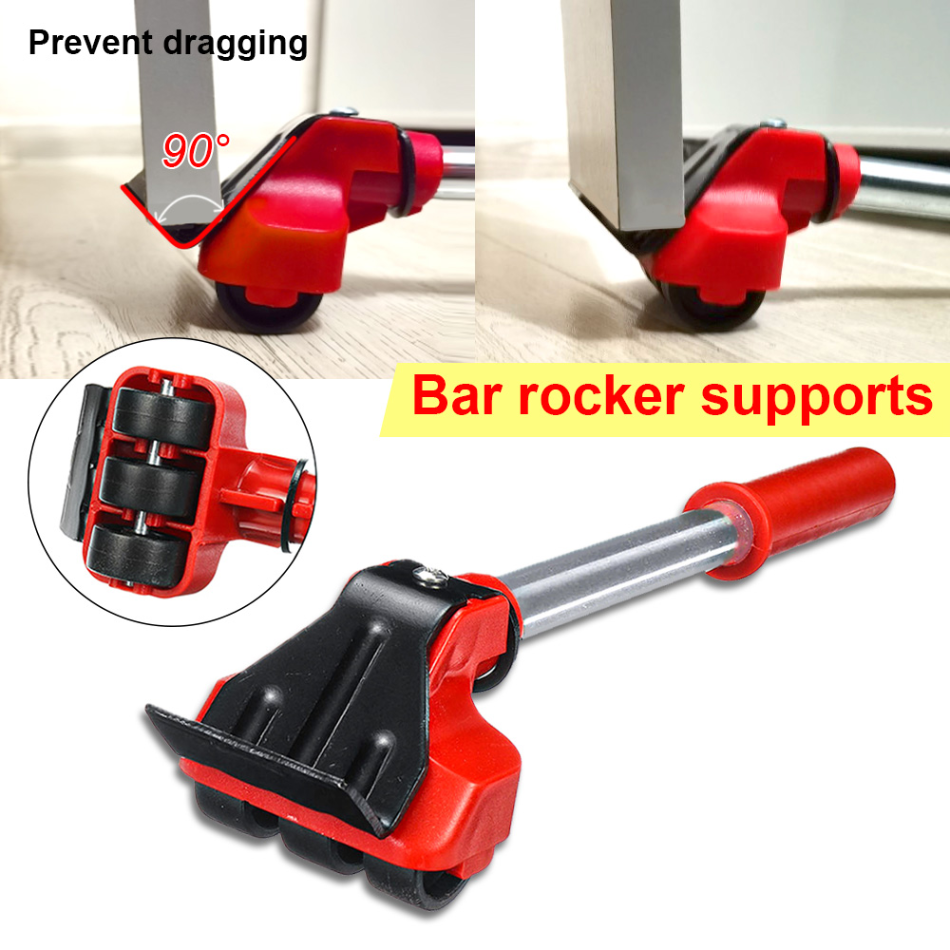 Heavy-Duty Furniture Moving Kit with Lifter Bar & Rolling Pads for Sofas Cabinets Appliances Hardwood Tile Carpet Floors Home Office | Thomler