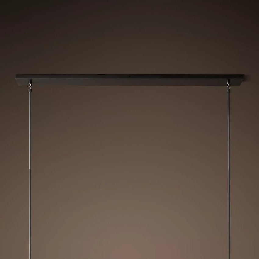 Linear Crystal Chandelier Brass & Glass LED Dining Room Statement Lighting Fixture Contemporary for Kitchen Island | Thomler