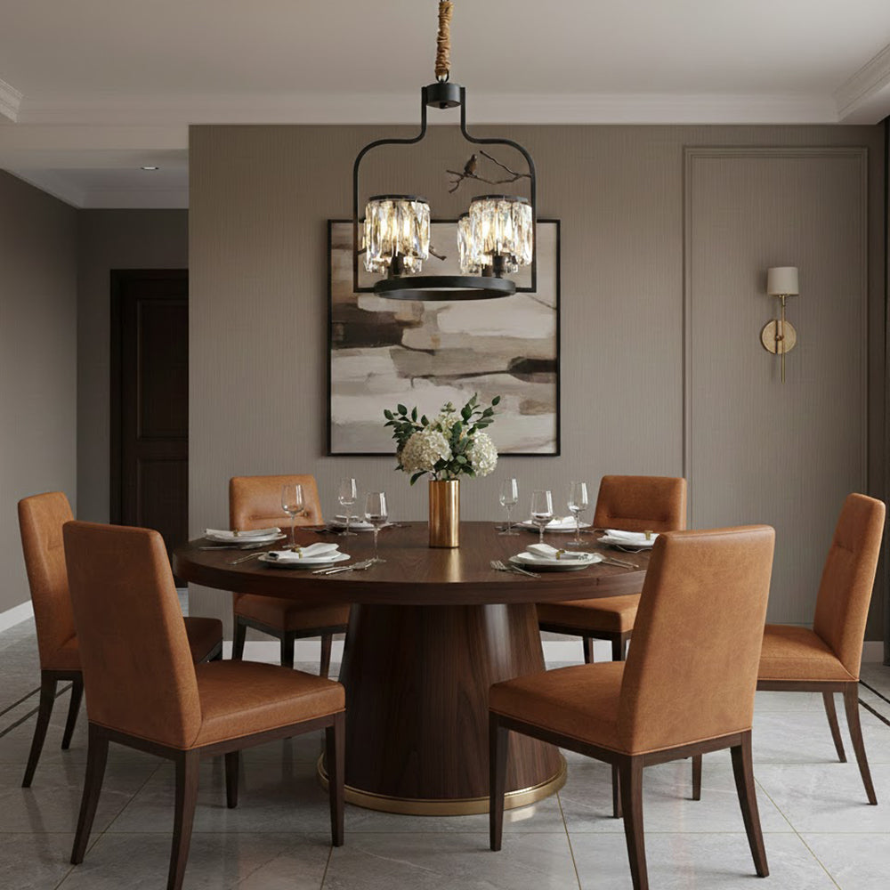 Chandelier Brass 22 in Crystal Indoor Ceiling Light Modern Dining Living Room Fixture | Thomler