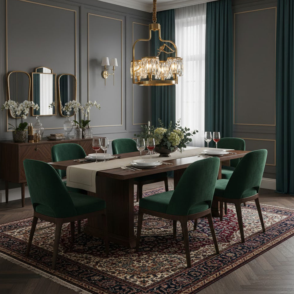 Chandelier Brass 22 in Crystal Indoor Ceiling Light Modern Dining Living Room Fixture | Thomler