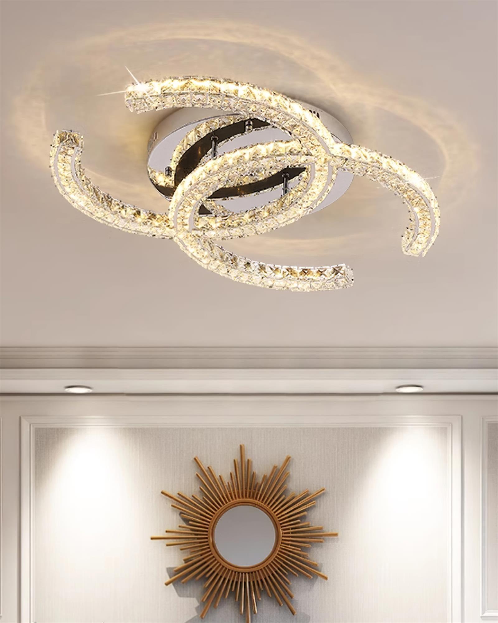 Ceiling Light Stainless Steel 11 in Warm White Bedroom Living Room Modern LED Fixture | Thomler
