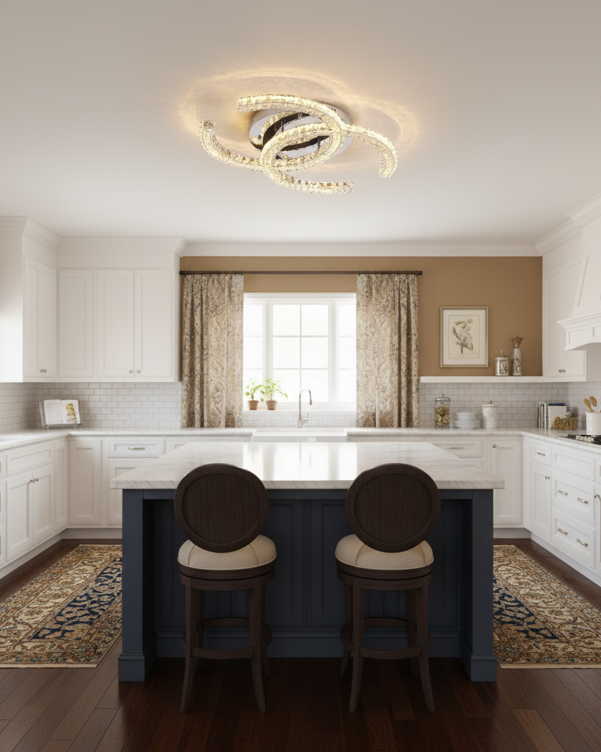 Ceiling Light Stainless Steel 11 in Warm White Bedroom Living Room Modern LED Fixture | Thomler