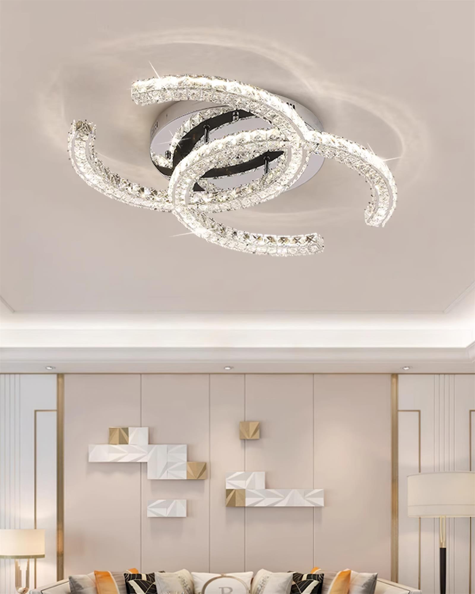Ceiling Light Stainless Steel 11 in Warm White Bedroom Living Room Modern LED Fixture | Thomler