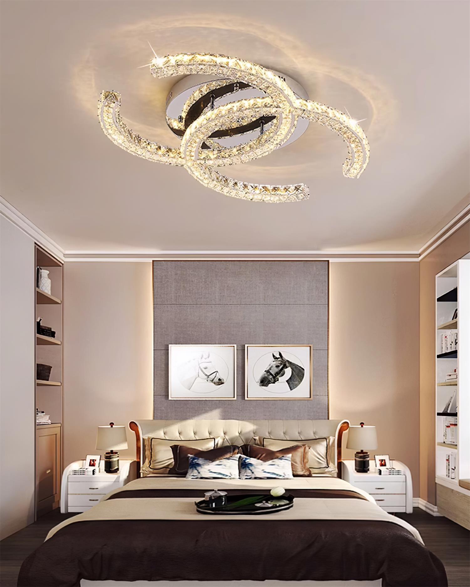 Ceiling Light Stainless Steel 11 in Warm White Bedroom Living Room Modern LED Fixture | Thomler